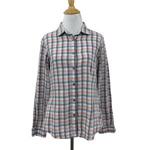 Columbia Shirt Women S Small Multi Plaid Collared Button Up Long Sleeve Outdoor
